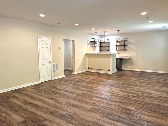 interior space featuring dark hardwood / wood-style floors