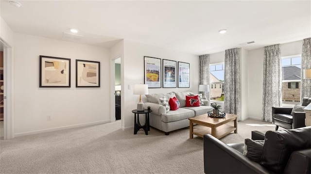 view of carpeted living room