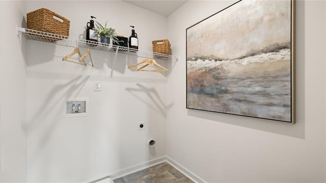 laundry area with hookup for a washing machine and electric dryer hookup