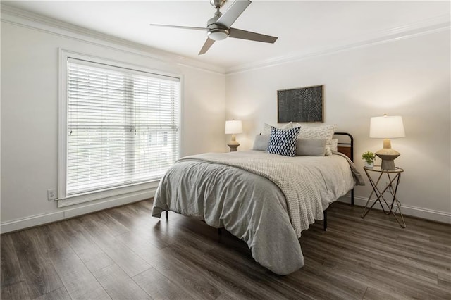 1634 Ponce De Leon Ave Unit 107, Atlanta, GA 30307 - bedroom featuring crown molding, wood finished floors, baseboards, and a ceiling fan