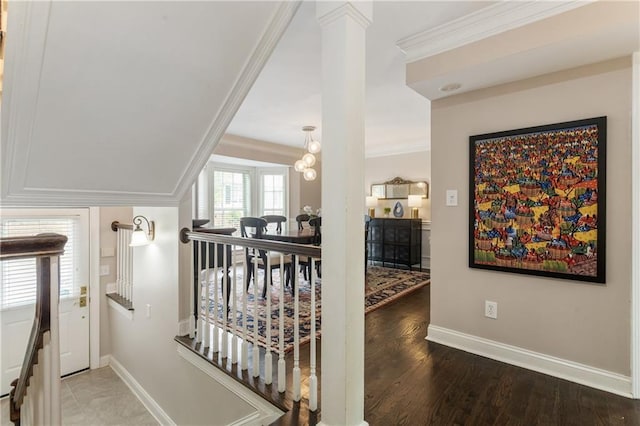 1634 Ponce De Leon Ave Unit 107, Atlanta, GA 30307 - hall with crown molding, baseboards, and wood finished floors