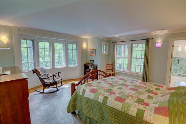 bedroom with ornamental molding