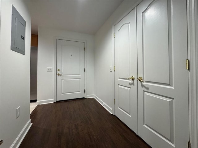 195 14th St NE Unit 303, Atlanta, GA 30309 - hallway featuring electric panel and dark wood finished floors