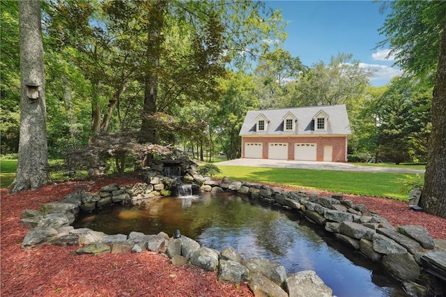 exterior space with a yard and an outdoor structure