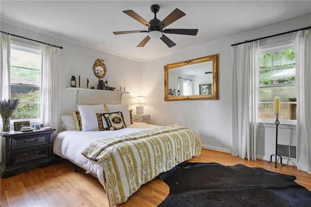3357 Pretty Branch Dr SE, Smyrna, GA 30080 - bedroom featuring wood finished floors, ornamental molding, baseboards, and a ceiling fan