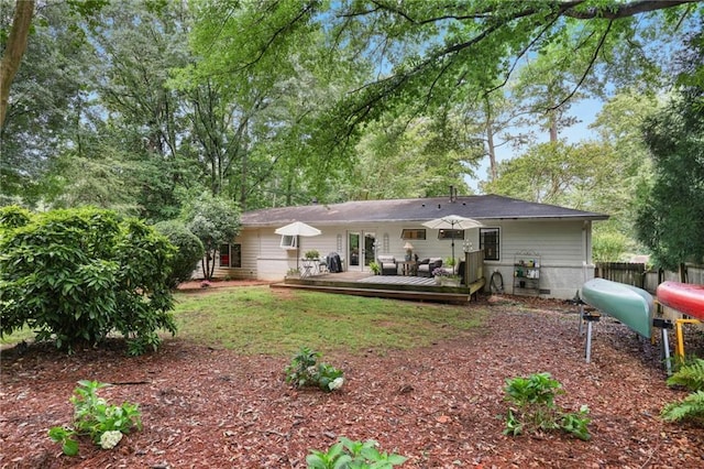 3357 Pretty Branch Dr SE, Smyrna, GA 30080 - rear view of property with a wooden deck and french doors