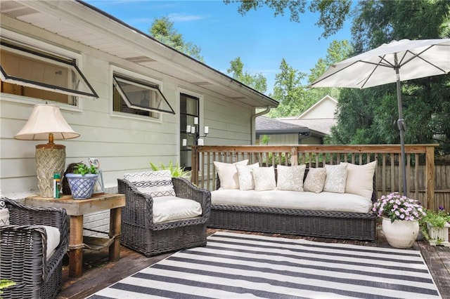 3357 Pretty Branch Dr SE, Smyrna, GA 30080 - wooden deck featuring an outdoor hangout area