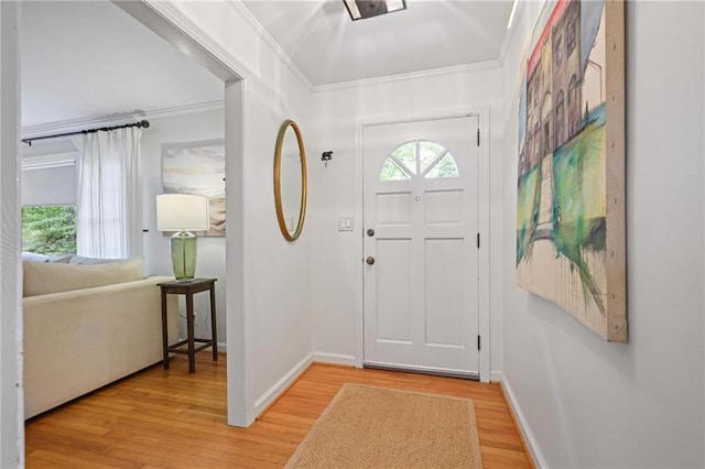 3357 Pretty Branch Dr SE, Smyrna, GA 30080 - foyer featuring crown molding, light wood-style floors, and baseboards