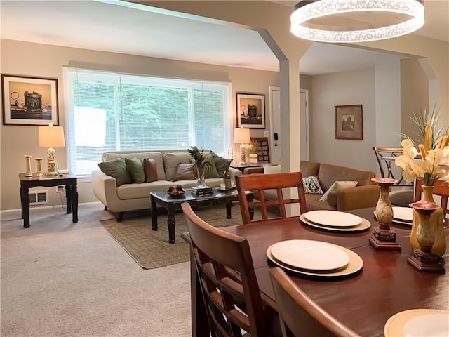 2917 Duncan Pl, Decatur, GA 30034 - dining area featuring light carpet and arched walkways