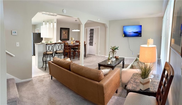 2917 Duncan Pl, Decatur, GA 30034 - living area featuring light carpet and arched walkways