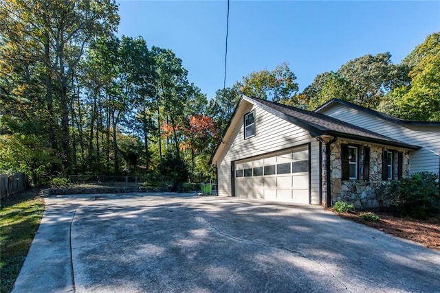 view of home's exterior featuring a garage