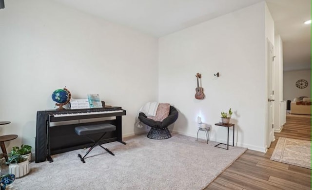 living area featuring light hardwood / wood-style flooring