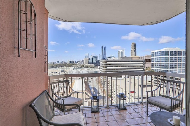 balcony with a view of city