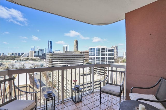 balcony with a view of city