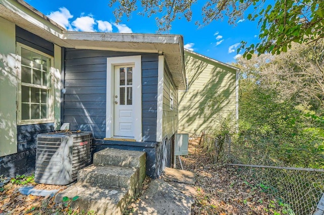 entrance to property with cooling unit