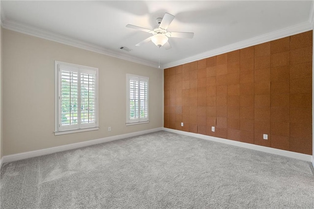 4720 Cliffside Ct, Marietta, GA 30067 - spare room with crown molding, a ceiling fan, carpet flooring, and baseboards