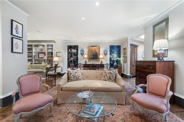 2525 Peachtree Rd Unit 28, Atlanta, GA 30305 - living area with recessed lighting and crown molding