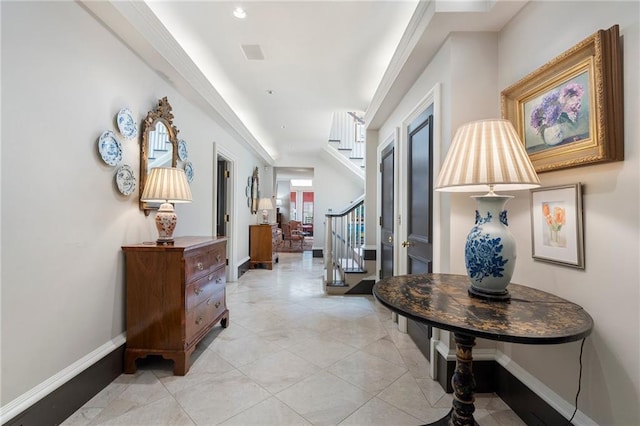2525 Peachtree Rd Unit 28, Atlanta, GA 30305 - corridor with stairs and light tile patterned floors