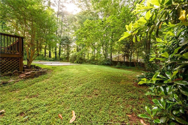 4324 Japonica Ct SW, Lilburn, GA 30047 - view of green lawn with a wooden deck