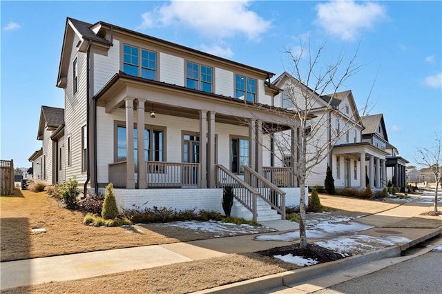 view of front of property with a porch