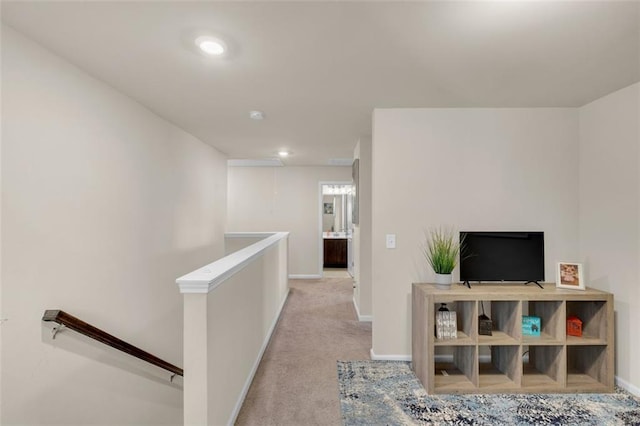 104 Auburn Crossing Way, Auburn, GA 30011 - corridor featuring an upstairs landing, baseboards, carpet, and recessed lighting