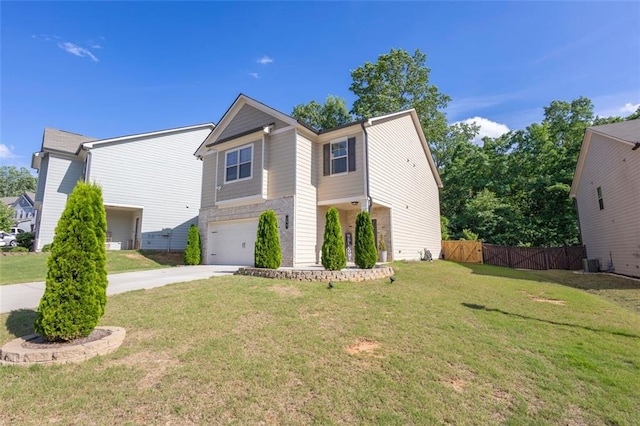 104 Auburn Crossing Way, Auburn, GA 30011 - view of front facade featuring a garage, concrete driveway, and cooling unit