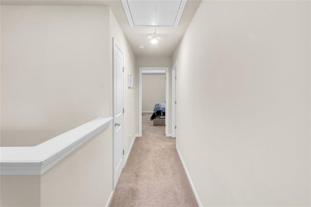104 Auburn Crossing Way, Auburn, GA 30011 - hall with attic access, light colored carpet, and baseboards