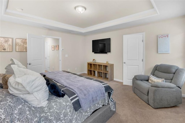 104 Auburn Crossing Way, Auburn, GA 30011 - bedroom with a raised ceiling, carpet flooring, ornamental molding, and baseboards