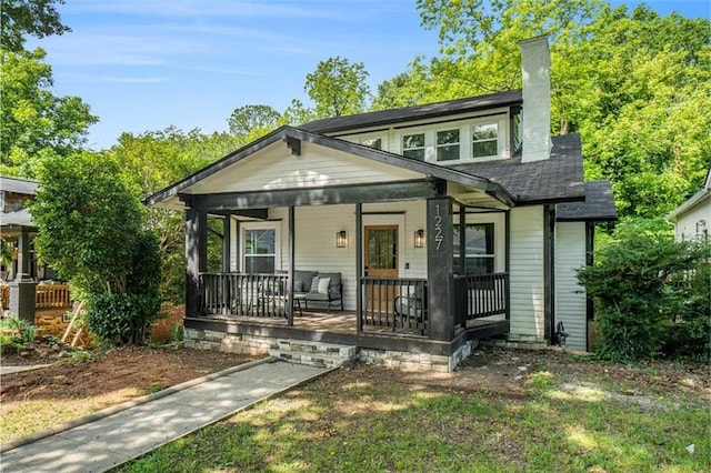 1227 Epworth St SW, Atlanta, GA 30310 - view of front of house with a porch and a chimney