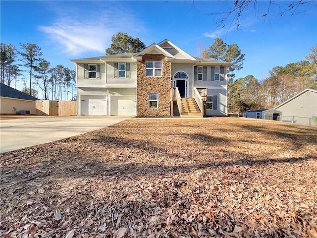 split foyer home with a garage