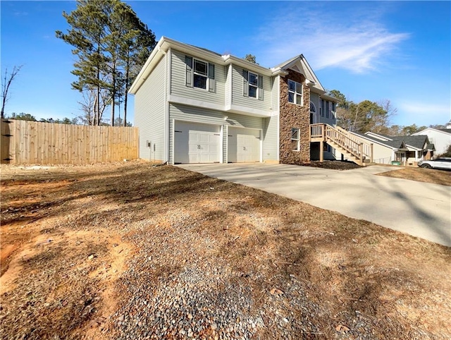 view of front of home featuring a garage