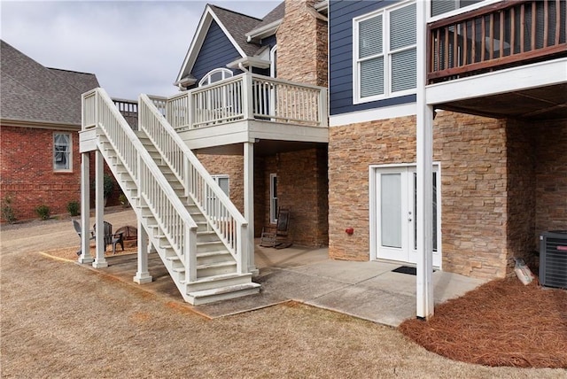 exterior space featuring a patio and central air condition unit