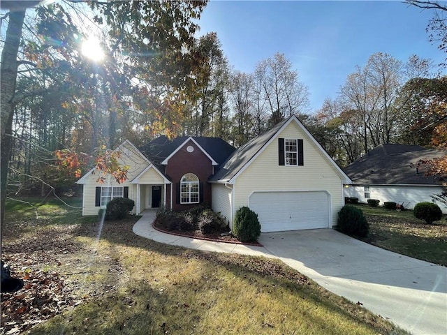 view of front of house with a garage