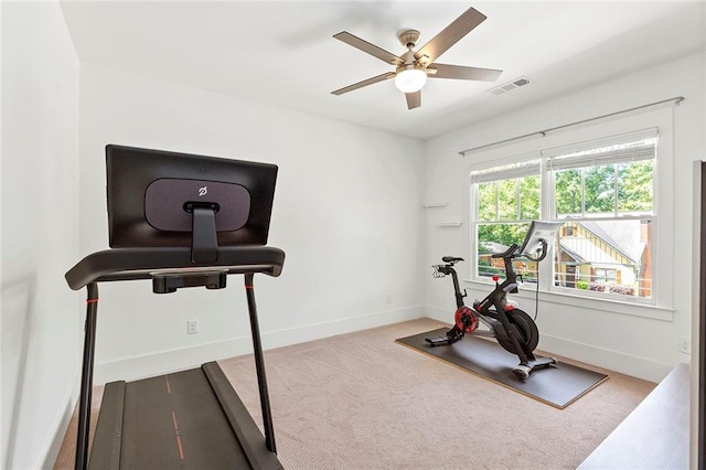 259 Sisson Ave, Atlanta, GA 30317 - workout area with carpet flooring and a ceiling fan