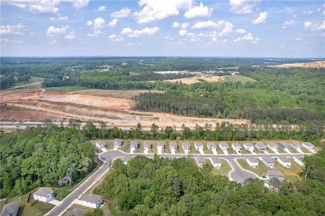 aerial view with a forest view