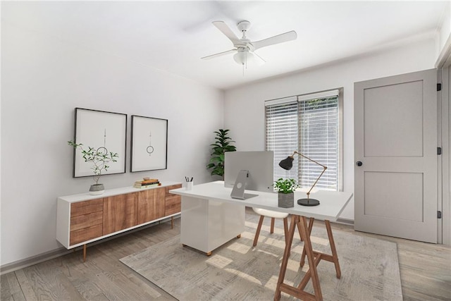 26 Ivy Pkwy NE, Atlanta, GA 30342 - office area featuring light wood-type flooring and a ceiling fan