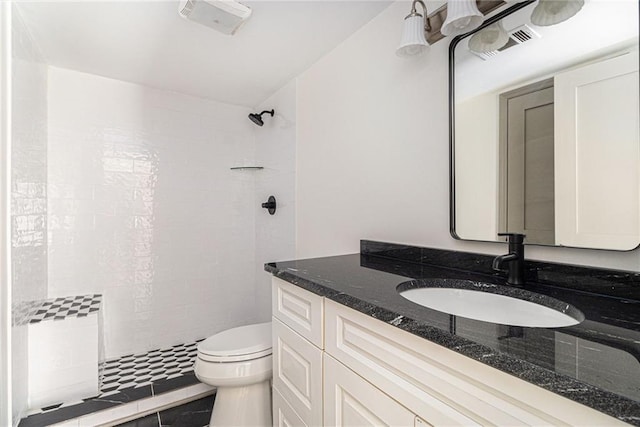 26 Ivy Pkwy NE, Atlanta, GA 30342 - bathroom with tiled shower, toilet, vanity, and radiator