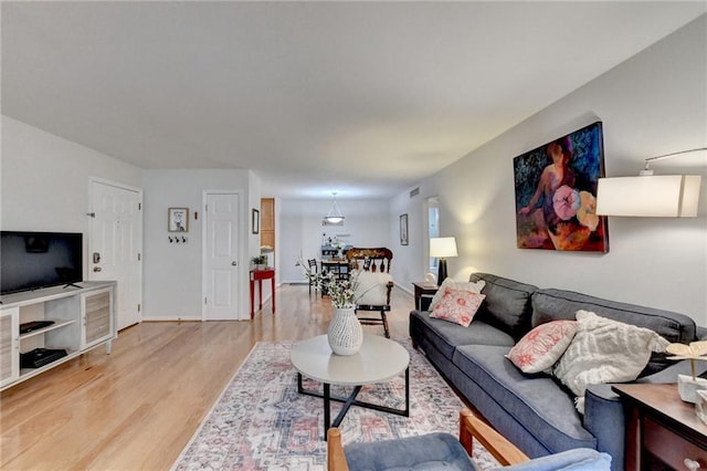 living room featuring light hardwood / wood-style floors