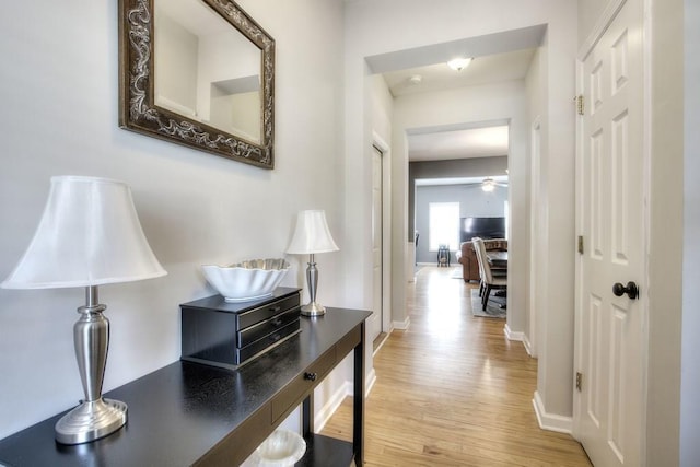 hall featuring light hardwood / wood-style floors