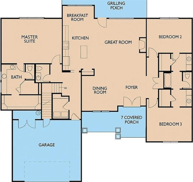 130 Cambridge Ct, Calhoun, GA 30701 - view of property floor plan