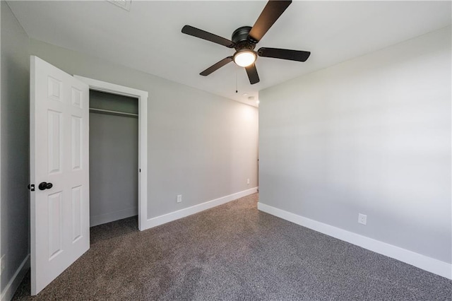 141 Nathan Rd, Atlanta, GA 30331 - unfurnished bedroom with baseboards, carpet floors, a ceiling fan, and a closet