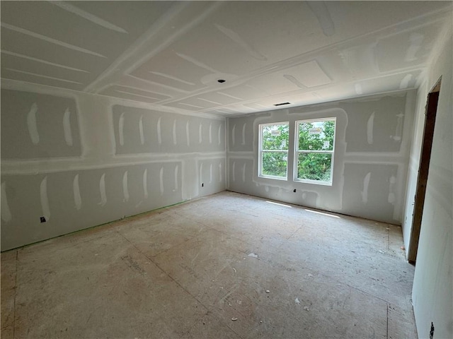 view of spare room