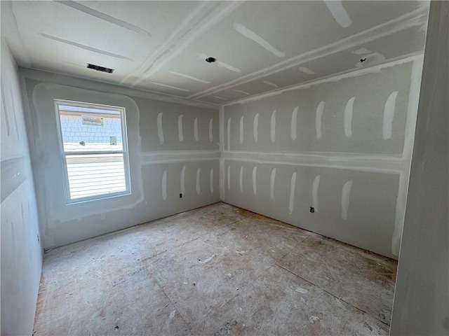 view of spare room