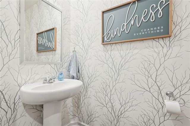 29 Gaston Ct, Hoschton, GA 30548 - bathroom with wallpapered walls