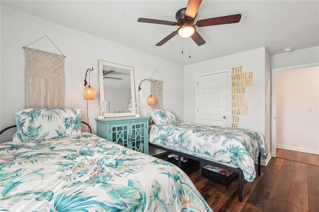 29 Gaston Ct, Hoschton, GA 30548 - bedroom featuring wood-type flooring, baseboards, and a ceiling fan
