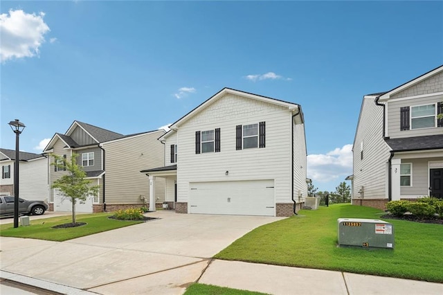 29 Gaston Ct, Hoschton, GA 30548 - view of front of property featuring a garage, concrete driveway, a front yard, and a residential view