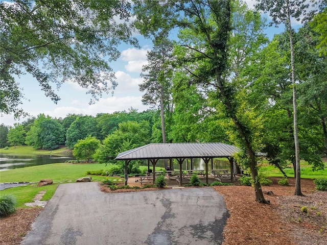 29 Gaston Ct, Hoschton, GA 30548 - view of property's community featuring a gazebo, a water view, and a lawn