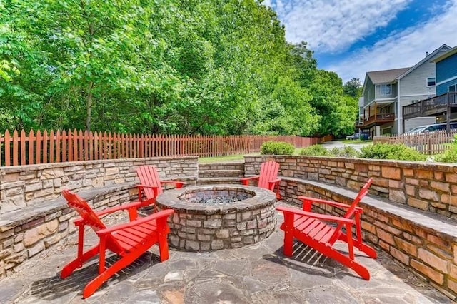 1604 Gilstrap Ln NW, Atlanta, GA 30318 - view of patio / terrace featuring a fire pit