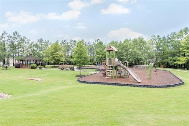 1604 Gilstrap Ln NW, Atlanta, GA 30318 - communal playground with a yard, a gazebo, and view of wooded area