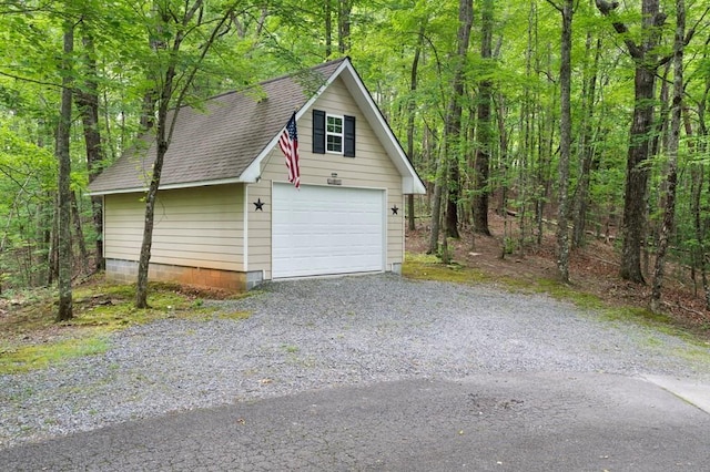 view of garage